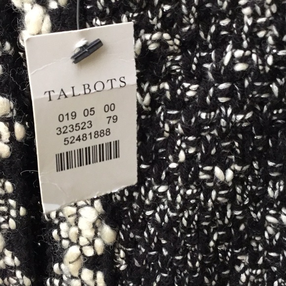 Talbot’s Black & Cream Knit Sweater Cardigan Jacket - Picture 14 of 16